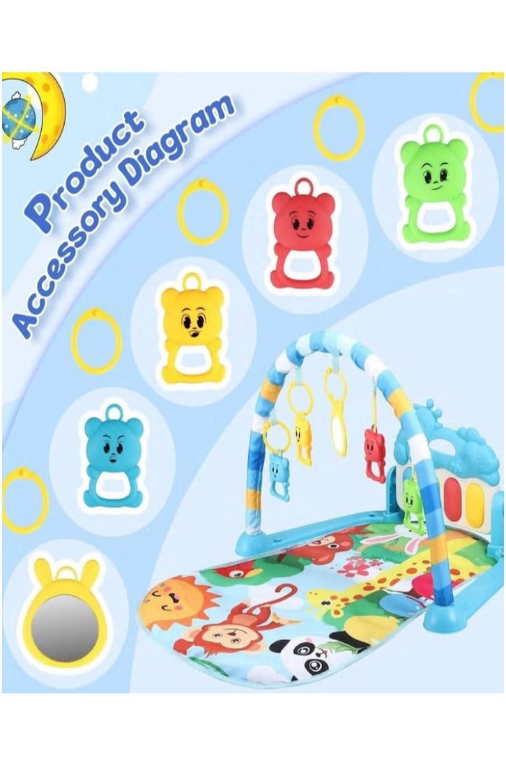 Baby Play Mat, Baby Piano Mat with Music and Lights, Baby Floor Play Mats with Detachable Activity Toys, Early Development Activity Play Mat Gift for Newborns and Toddlers (Cute Animal Shape) - Image 4